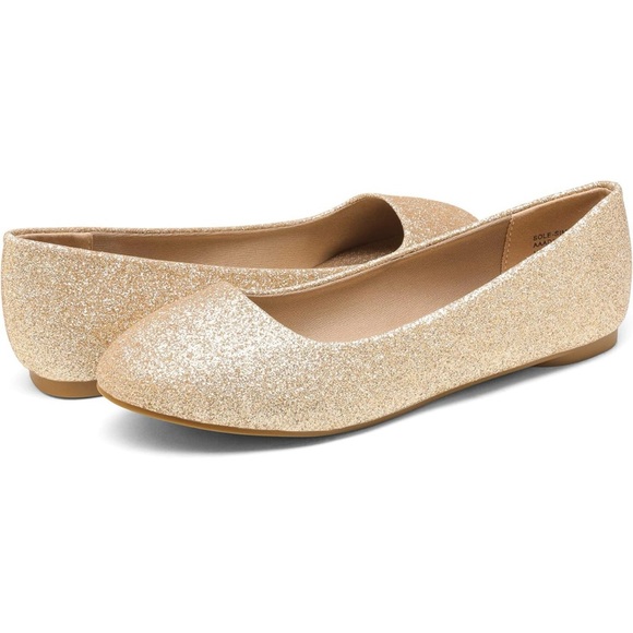 Free Shipping! Gold Glitter Flats by Dream Pairs - Picture 2 of 7
